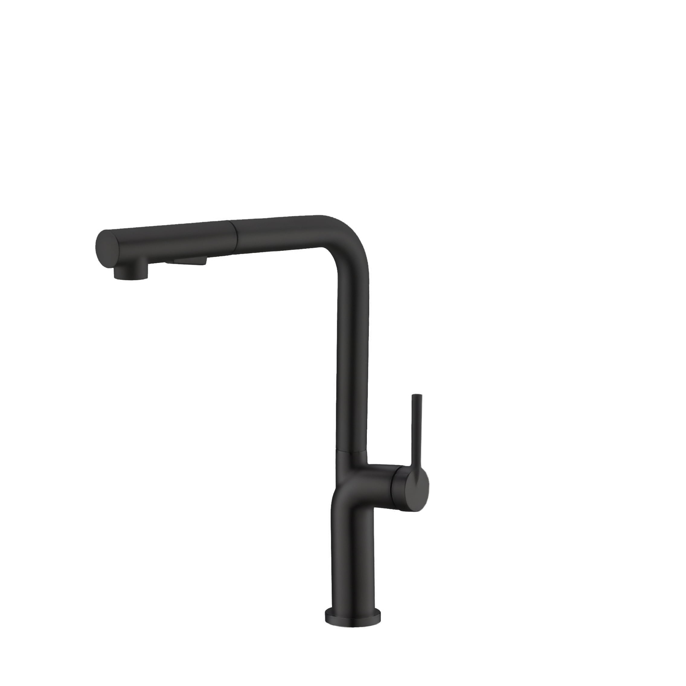 Matte Black Stainless Steel Pull-Down Kitchen Faucet