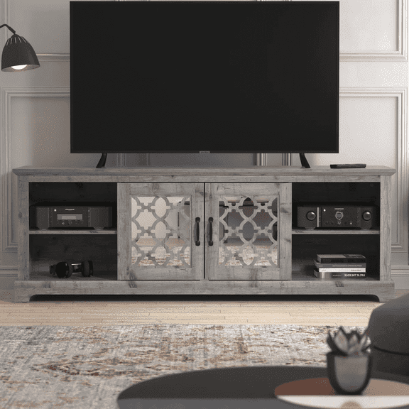 STYLIVA Heron 2 Door TV Stand, Mexican Grey