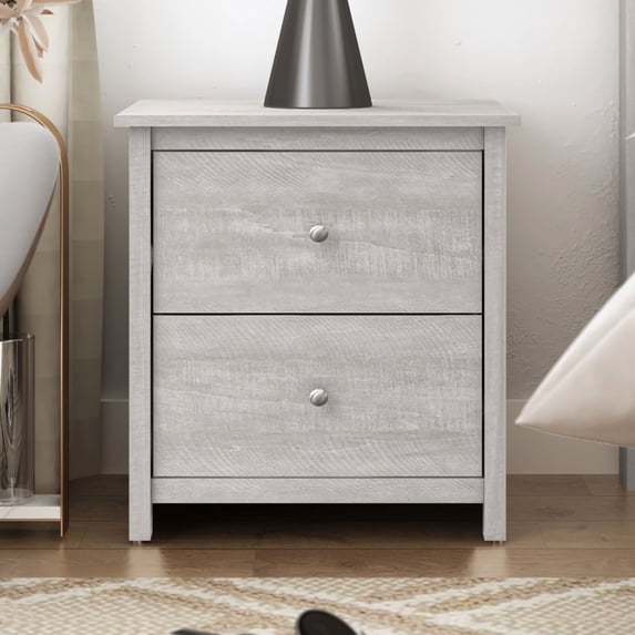 STYLIVIA 2-Drawer Nightstand Dusty Gray Oak 18.7" W × 15.7" D × 21.8" H