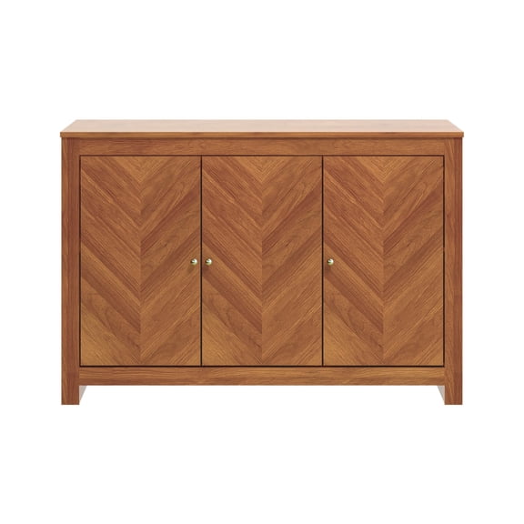 STYLIVIA 44.3" 3Door Chevron Sideboard with Storage  Engineered Wood Storage Cabinet, 44.3" W x 15.7" D x 30" H