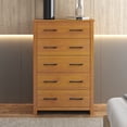 thumbnail image 1 of STYLIVIA 5 Drawer Chest with Interlock System Amber Walnut 31.1" W x 16.3" D x 46.7" H, 1 of 11