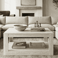 thumbnail image 1 of STYLIVIA FRANZT Square Coffee Table for Living Room or Lounge, Travertine, 31.5" L × 31.5" W × 15.5" H, 1 of 20