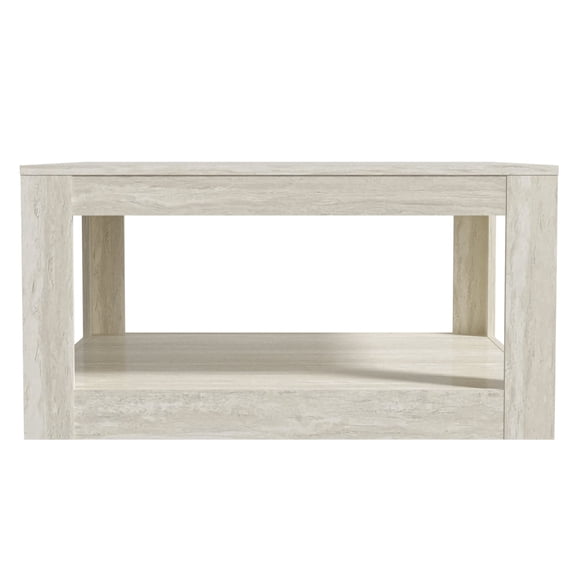 STYLIVIA FRANZT Square Coffee Table, Knotty Oak - 35.4" L x 35.4" W x 16.1" H