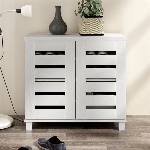 STYLIVIA Lismore 2-Door Shoe Cabinet - Sonoma White