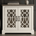 thumbnail image 1 of STYLIVIA 2-Door Accent Cabinet with Adjustable Shelves Mirrored Doors Engineered Wood 29.3" H x 32.4" W x 15.8" D, 1 of 21