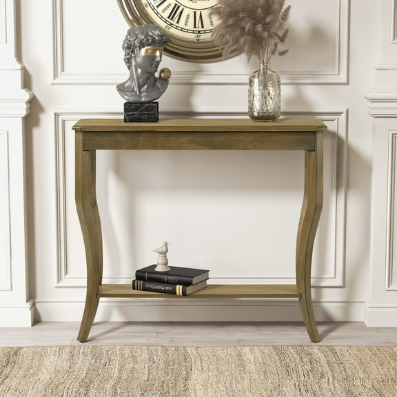 STYLIVIA Solid Wood Console Table Modern Narrow Entryway Table Antique Oak 35.4" W x 11.8" D x 29.5" H