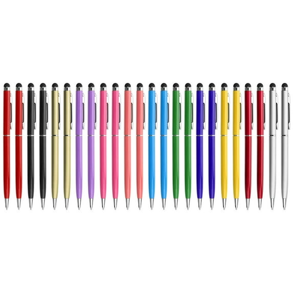 STYU 12 Pack Stylus Pens for Touch Screens Stylus Pen for ipad Compatible with iPad iPhone Tablets Samsung Kindle and Black Ink Ballpoint Pens-2 in 1 Stylists Pens
