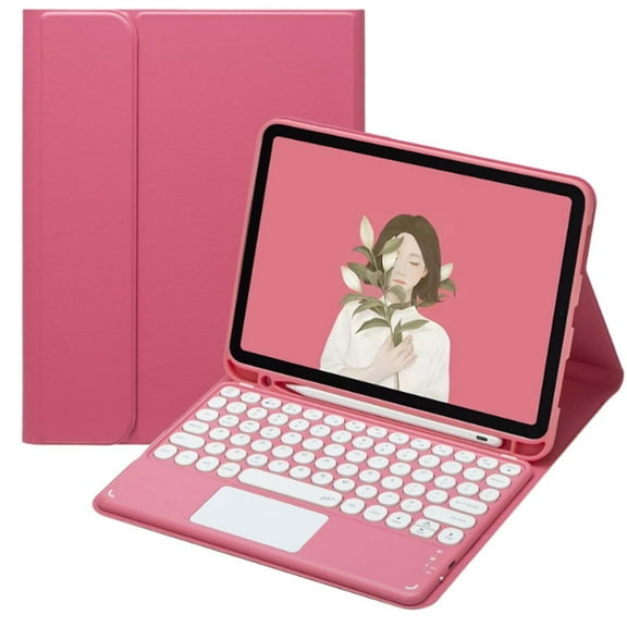 STYU Keyboard Case with Touchpad Compatible with  iPad 6th Gen(2018), 5th Gen(2017), Air 2/Air, iPad Pro 9.7, Smart Keyboard Folio Cover with Pencil Holder, Multi-Touch Trackpad