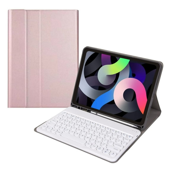 STYU Keyboard Case for Galaxy Tab A7 10.4 inch 2020 Color Keyboard Cute Round Key Wireless Detachable BT Keyboard Cover with Pencil Holder (Black)