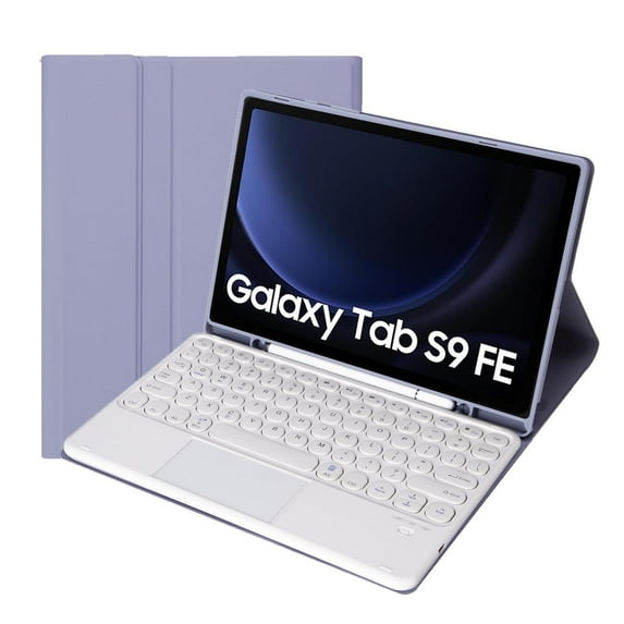 STYU Keyboard Case for Samsung Galaxy Tab S9 FE 10.9 Inch, Soft Cover with Magnetically Detachable Wireless Bluetooth Keyboard,Black with touchpad