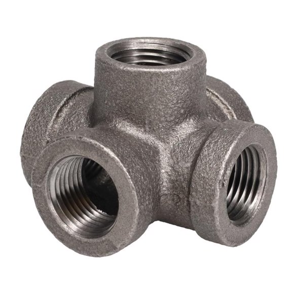 502710 Black Pipe 5-Way Cross, 1/2 In. - Quantity 6