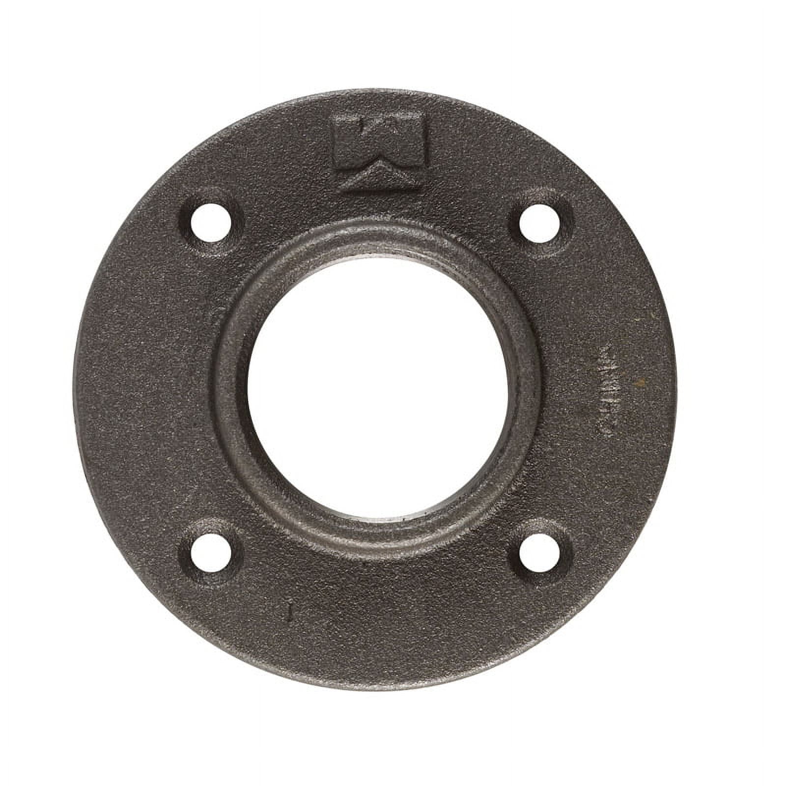Black Malleable Iron 3/8-Inch Floor Flange, 2.75-Inch Length