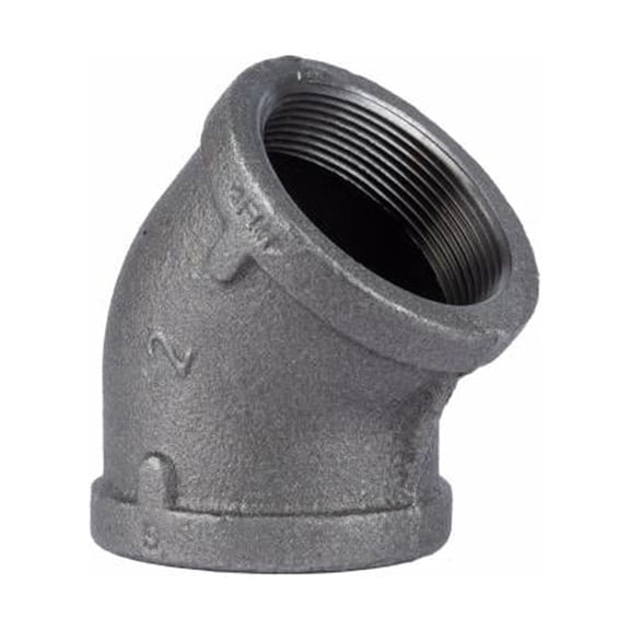 STZ 501432 2 In. Black Pipe 45 Degree Elbow - Quantity 4