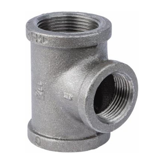 STZ 501510 1-1/4 x 1-1/4 x 1 In. Black Pipe Reducing Tee - Quantity 5