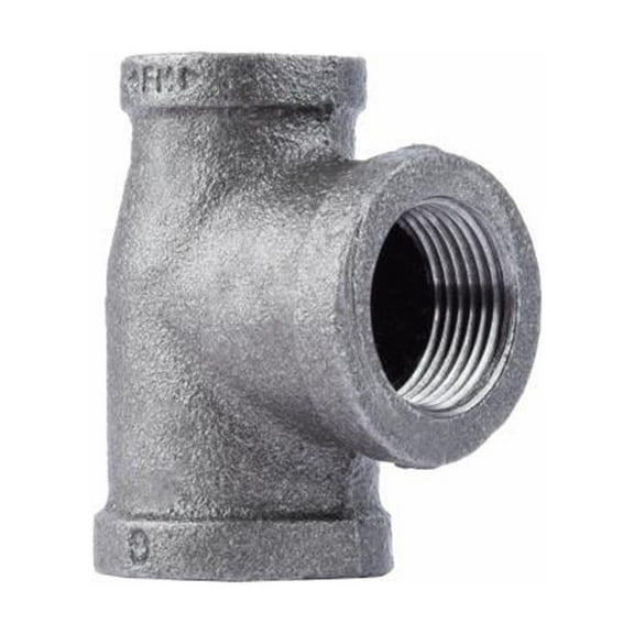 STZ 501516 1 x 3/4 x 1 In. Black Pipe Reducing Tee - Quantity 10