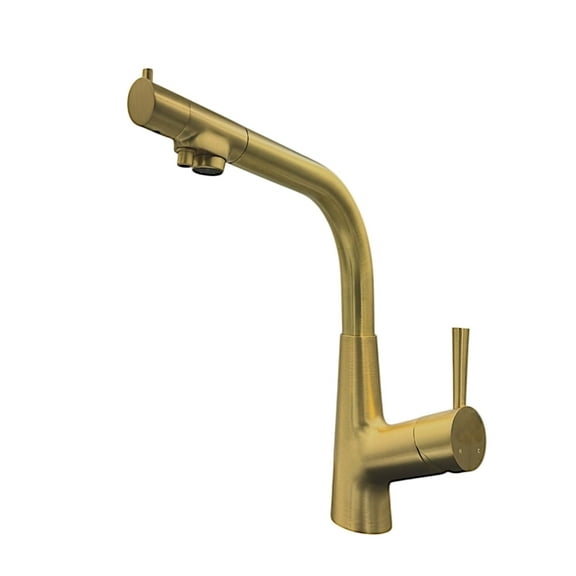 STiLWERK 3 in 1 Kitchen Sink Faucet KRP2268, 3 Way Kitchen Faucet, Cold and Hot Water Mixer Kitchen Tap, Brass Drinking Water Faucet, 360 Swivel, Lead-Free, Gold
