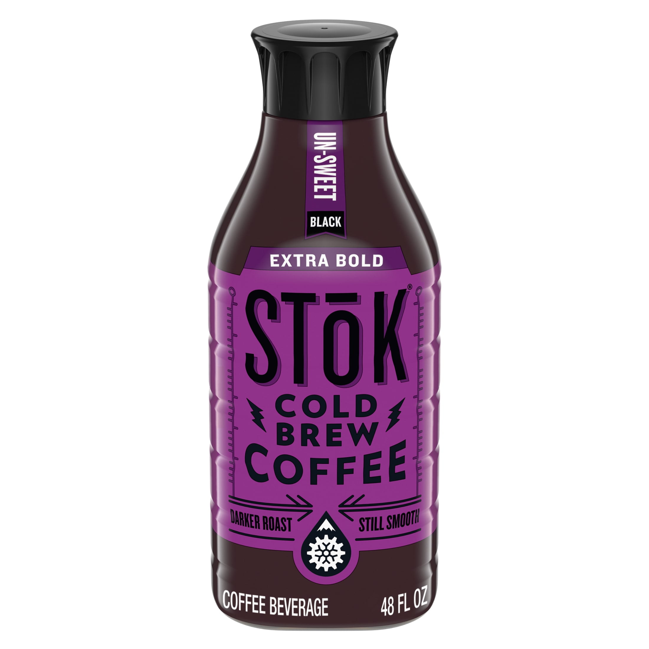 SToK Black, Unsweetened, Dark Roast Extra Bold Cold Brew Coffee, 48 fl oz Bottle