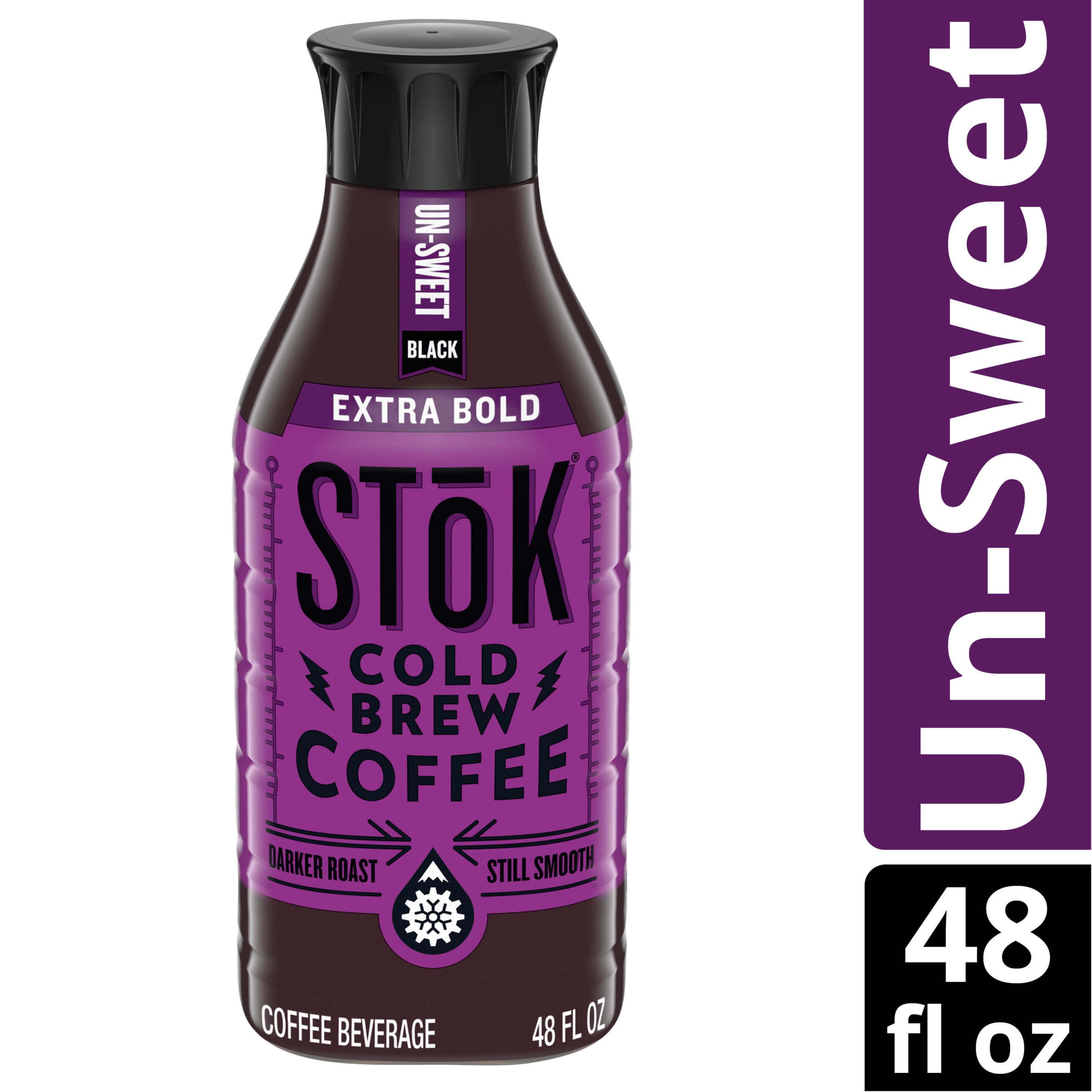 SToK Black, Unsweetened, Dark Roast Extra Bold Cold Brew Coffee, 48 fl oz Bottle
