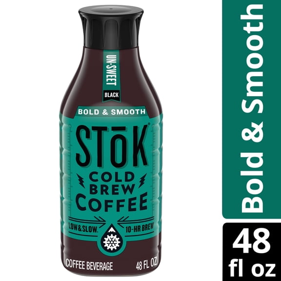 SToK Bold & Smooth Medium Roast Black Unsweetened Ready to Drink Cold Brew Coffee Bottle, 48 fl oz​