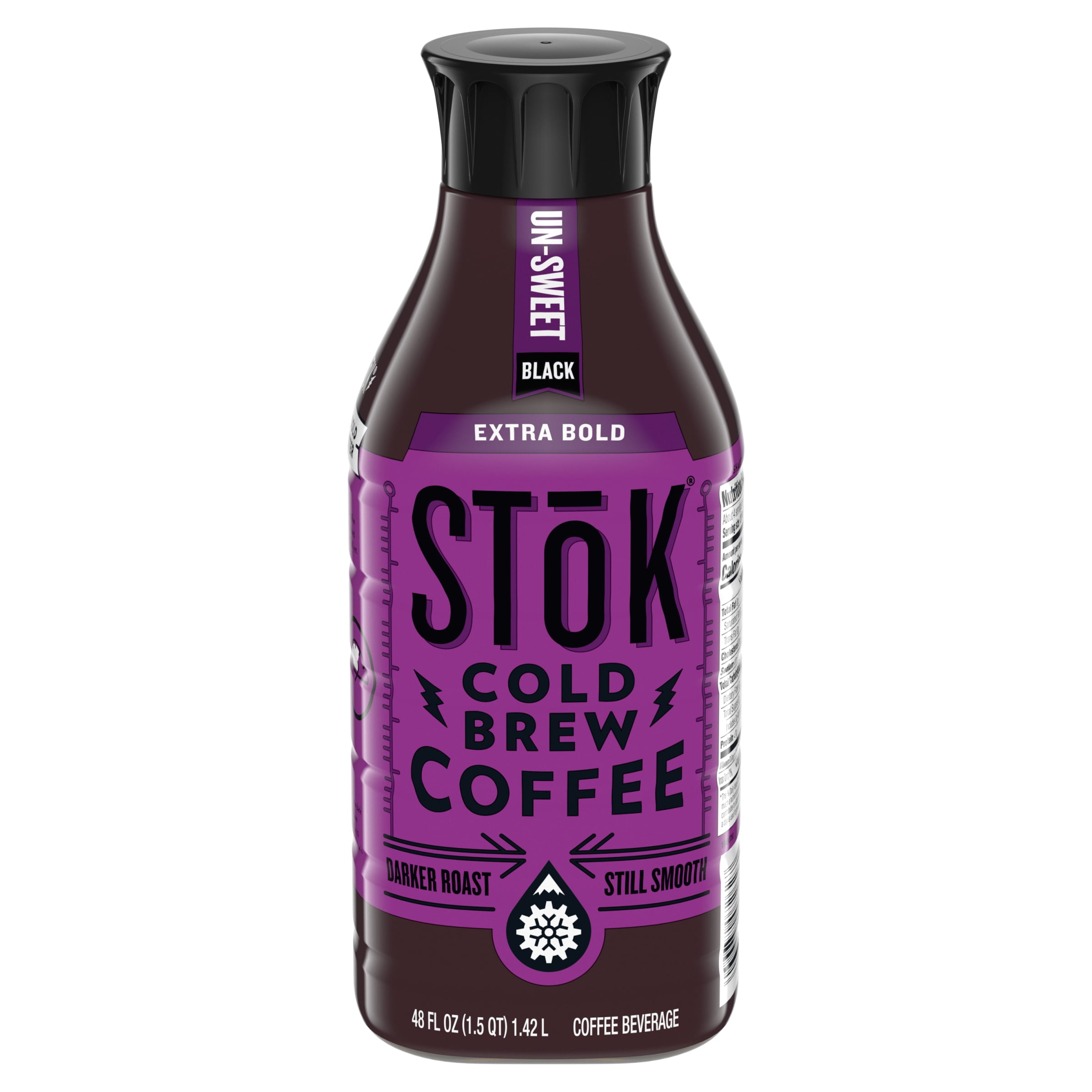 Stok Cold Brew Coffee Extra Bold Black Unsweetened Dark Roast 48 Fl Oz Bottle