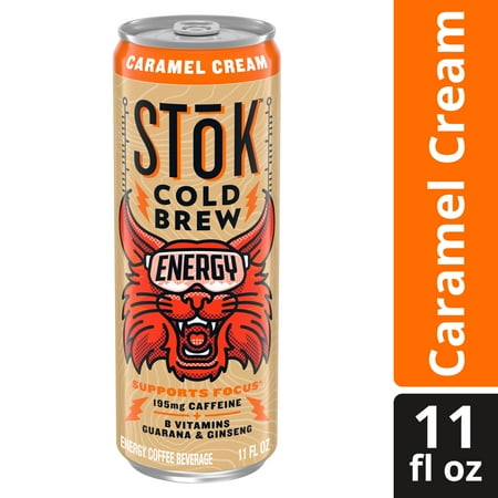 SToK Cold Brew Energy Caramel Cream Canned Coffee Drink, 11 fl oz