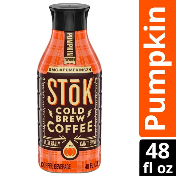 SToK Sweetened Pumpkin Creamed Ready to Drink Cold Brew Coffee Bottle, 48 fl oz
