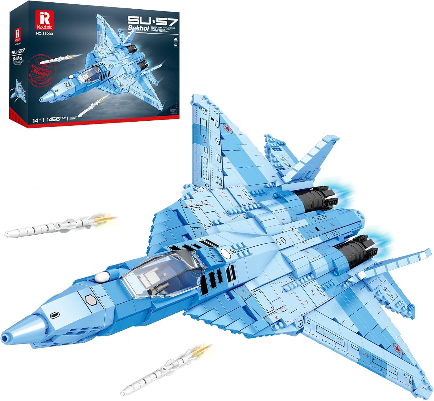 SU-57 Fighter Jet Building Set, Fighter Airplane Model Kit 33030 for ...
