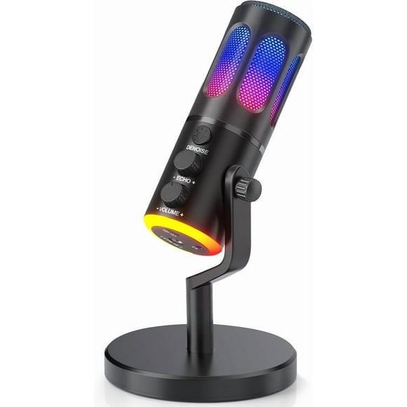 SU8 USB Gaming Microphone, XLR Condenser Gaming Microphone for PS5, PC, Podcast Mic with Mute, Gain, RGB Control, PC Computer Mic for Gaming Streaming Recording Studio YouTube Online Chat