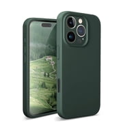 SUANPOT Compatible with iPhone 16 Pro Case, [Compatible with MagSafe] Silicone Case with[Full Camera Protection],Soft Anti-Scratch Microfiber Lining Inside,Dark Green