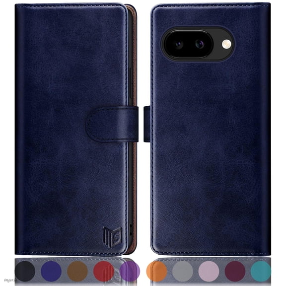 SUANPOT For Google Pixel 9A Wallet Case with RFID Blocking Credit Card Holder,Blue