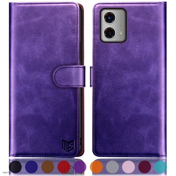 SUANPOT For Motorola Moto G 5G 2023 Wallet Case with RFID Blocking Credit Card Holder,Purple