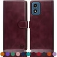 thumbnail image 1 of SUANPOT For Motorola Moto G 5G 2024 Wallet Case with RFID Blocking Credit Card Holder,Wine Red, 1 of 8