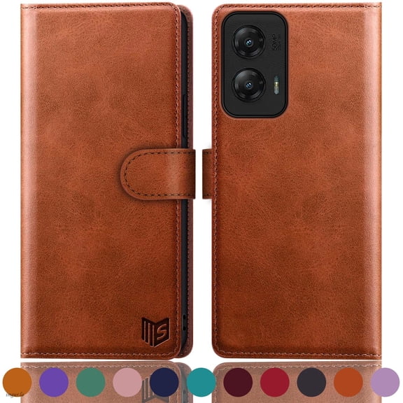 SUANPOT For Motorola Moto G Stylus 5G Wallet Case with RFID Blocking Credit Card Holder,Light Brown