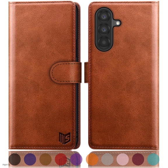 SUANPOT For Samsung Galaxy A36 Wallet Case with RFID Blocking Credit Card Holder,Light Brown