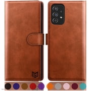 SUANPOT For Samsung Galaxy A52 Wallet Case with RFID Blocking Credit Card Holder,Light Brown