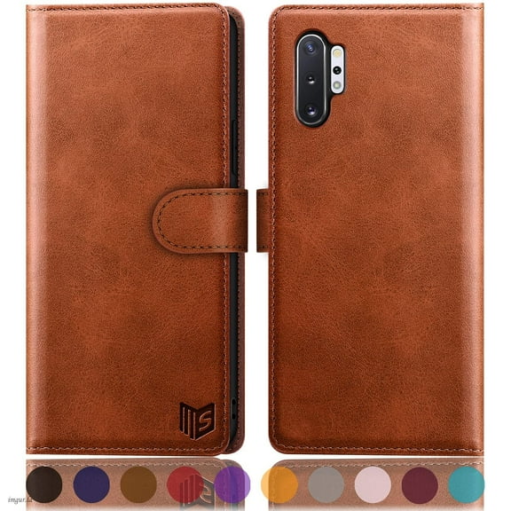 SUANPOT For Samsung Galaxy Note 10 Pro Wallet Case with RFID Blocking Credit Card Holder,Light Brown