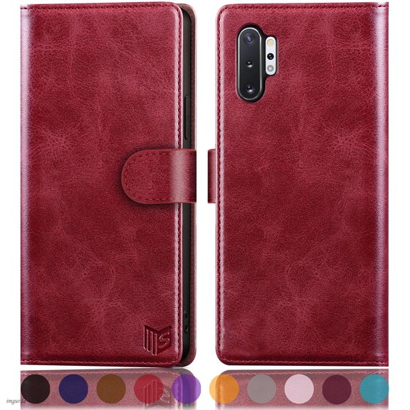 SUANPOT For Samsung Galaxy Note 10 Pro Wallet Case with RFID Blocking Credit Card Holder,Red