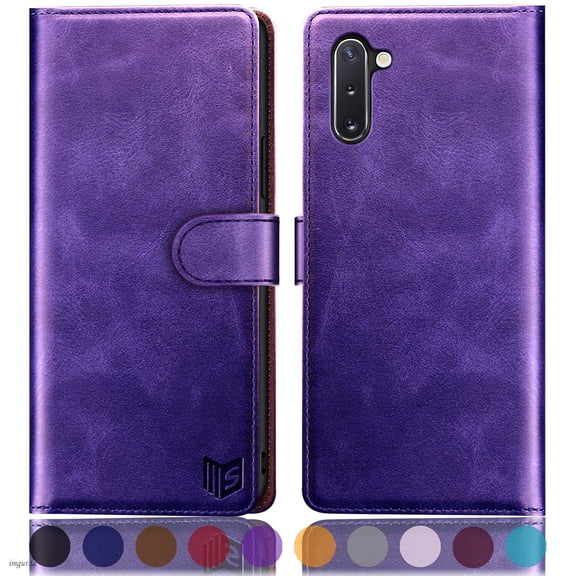 SUANPOT For Samsung Galaxy Note 10 Wallet Case with RFID Blocking Credit Card Holder,Purple
