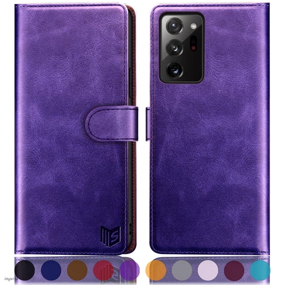 SUANPOT For Samsung Galaxy Note 20 Ultra Wallet Case with RFID Blocking Credit Card Holder,Purple