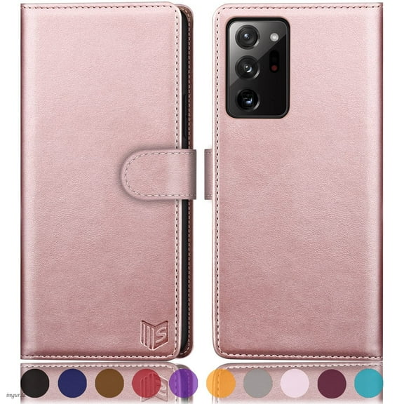 SUANPOT For Samsung Galaxy Note 20 Ultra Wallet Case with RFID Blocking Credit Card Holder,Rose Gold