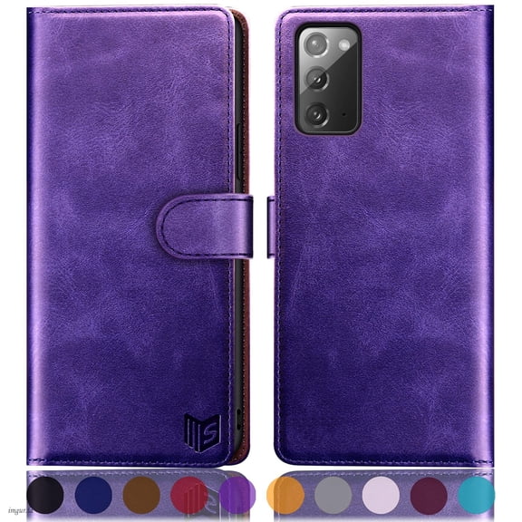 SUANPOT For Samsung Galaxy Note 20 Wallet Case with RFID Blocking Credit Card Holder,Purple