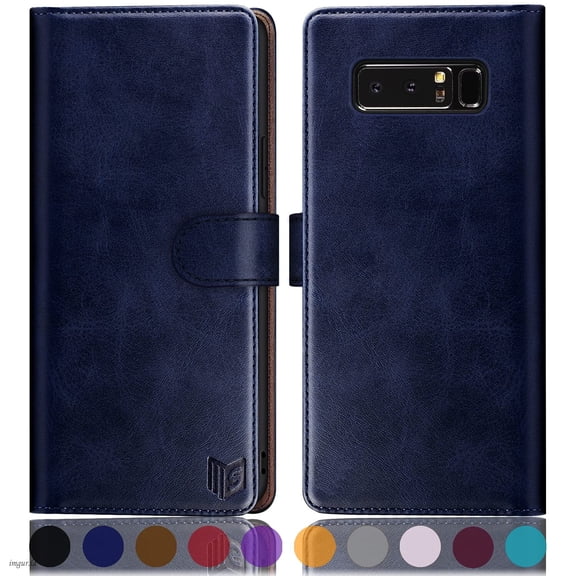 SUANPOT For Samsung Galaxy Note 8 Wallet Case with RFID Blocking Credit Card Holder,Blue