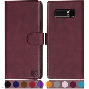 SUANPOT For Samsung Galaxy Note 8 Wallet Case with RFID Blocking Credit Card Holder,Wine Red
