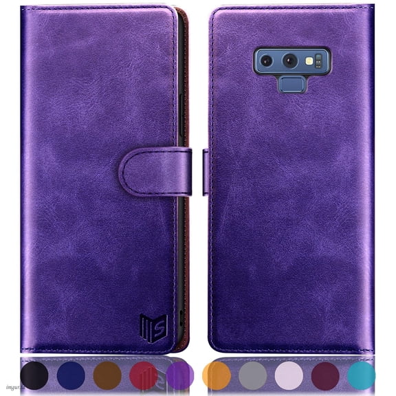SUANPOT For Samsung Galaxy Note 9 Wallet Case with RFID Blocking Credit Card Holder,Purple