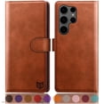 thumbnail image 1 of SUANPOT For Samsung Galaxy S25 Ultra Wallet Case with RFID Blocking Credit Card Holder,Light Brown, 1 of 7