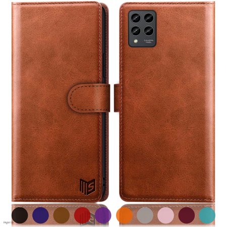 SUANPOT For T-Mobile Revvl 6 Pro Wallet Case with RFID Blocking Credit Card Holder,Light Brown