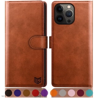 SUANPOT For iPhone 14 Pro Max Wallet Case with RFID Blocking Credit Card Holder,Light Brown