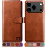 SUANPOT For iPhone 17 Pro Wallet Case with RFID Blocking Credit Card Holder,Light Brown