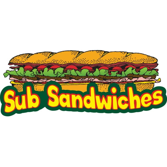 SUB SANDWICHES 36" Concession Decal sign cart trailer stand sticker equipment