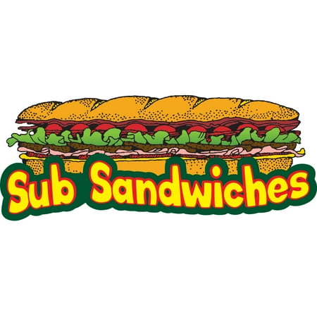 SUB SANDWICHES 8" Concession Decal sign cart trailer stand sticker equipment